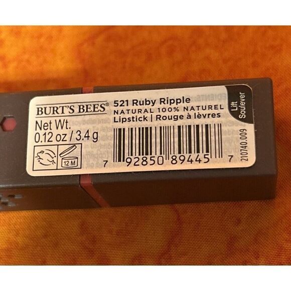 Burt's Bees Satin Lipstick - #521 Ruby Ripple by Burt's Bees 100% Natural .12oz - Picture 2 of 3